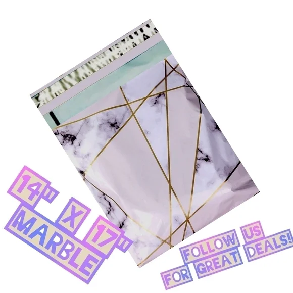 100 Marble 14"x17" Poly Mailers Shipping Envelopes - Picture 1 of 1